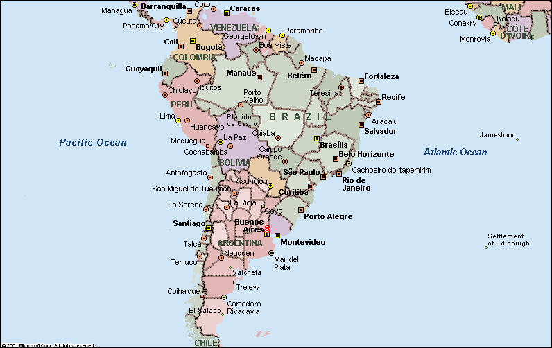 Cystinosis Map:  South America